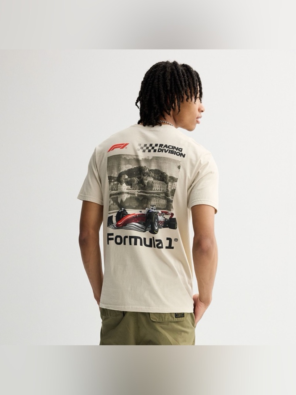 NWT Formula 1 Racing Division Relaxed Graphic Tee Cream Size Unisex XL - Picture 3 of 5